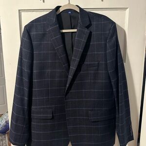 Men's Navy Checkered Blazer